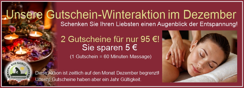 Gutscheinaktion – Thaimassage Koh Samui
